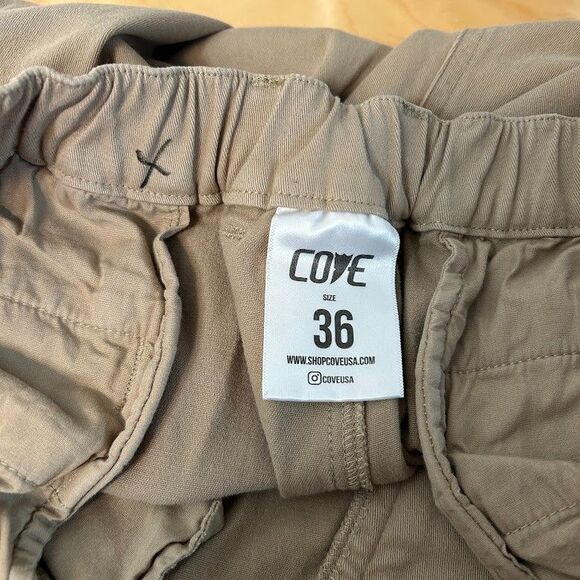 Cove USA Pants Mens 36 Cinch Waist Chino Brown Cotton Blend Stretch Comfort - Picture 8 of 9